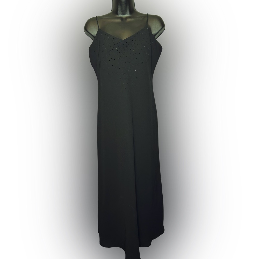 Jones New York Classic Black Dress With Black Sparkle Detail